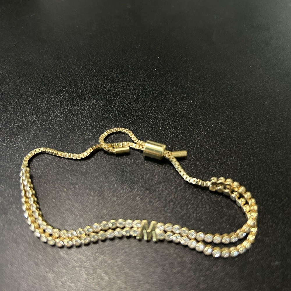 Gold Bracelet with Initial Charm